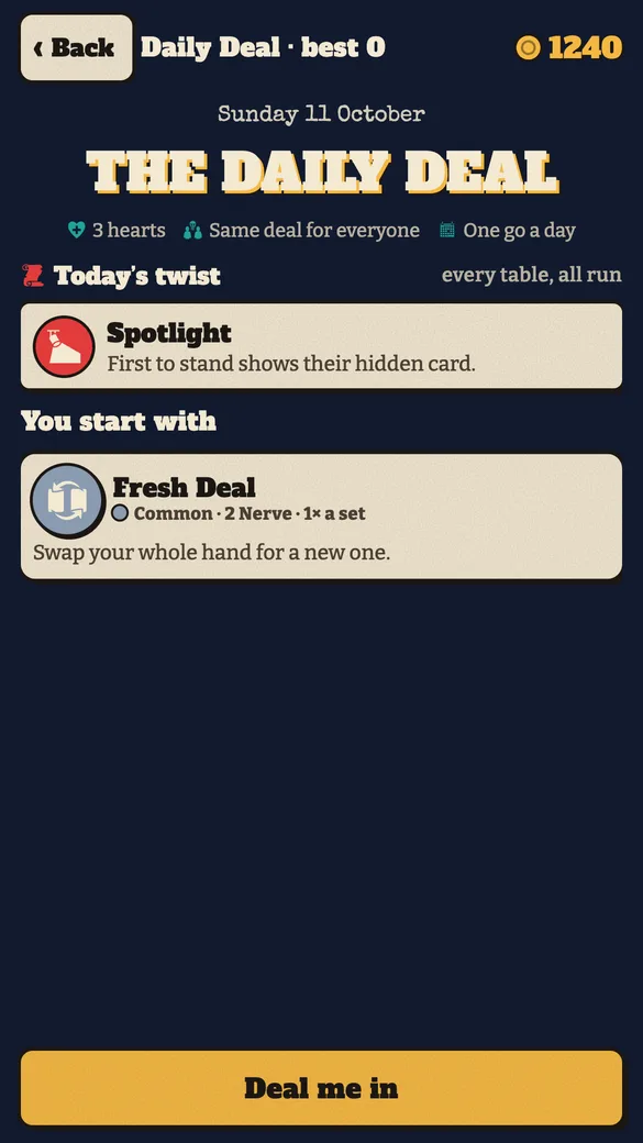 Tahúr screenshot: daily deal